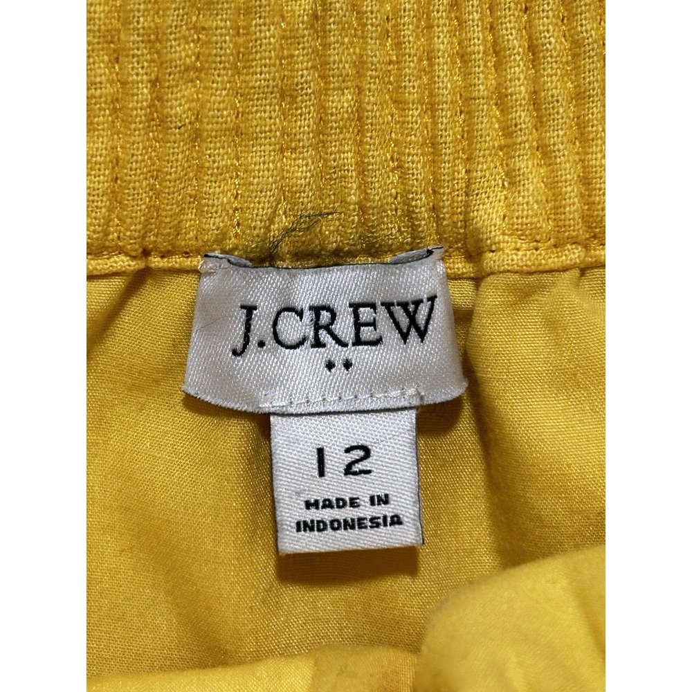 J.Crew Women's 12 Yellow Linen Cotton Blend Pull On Skirt - Picture 4 of 8